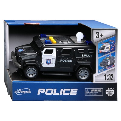 Машина "Полицейский броневик" 1:32 (свет, звук) в коробке
