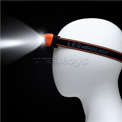 Фонарь налобный аккумуляторный, 400 мАч