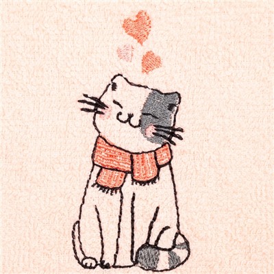 Салфетки махровые «Этель. Котики» 30×30 см - 3 шт., хлопок 100%