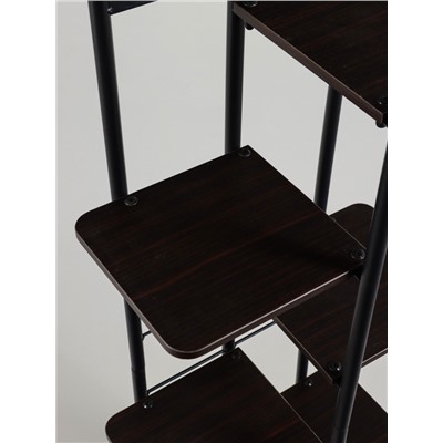 Подставка для цветов Greengo, 4 полки, 36×23×74 см, напольная, каркас металл, полки МДФ, чёрная