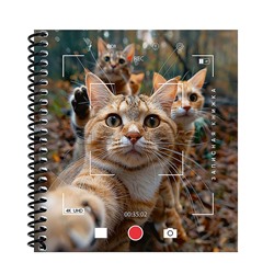 Записная книжка А6 80л. "Котики в объективе камеры"