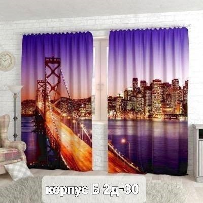 Портьеры с принтом, 3*2,6 см (без тюля)