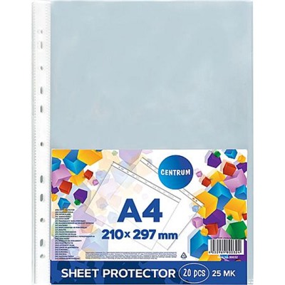 Мультифора(обл. для док-тов)  А4  20 шт/уп 25 мкм с перфорацией 80032 Centrum