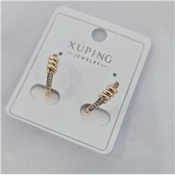 Серьги коллекция "Xuping" покрытие позолота, вставка: фианиты, арт.004.019