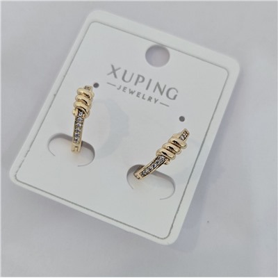 Серьги коллекция "Xuping" покрытие позолота, вставка: фианиты, арт.004.019