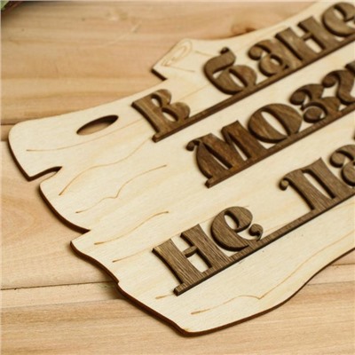 Табличка для бани и сауны «В бане мозги не парят», 30×17 см, деревянная, «Добропаровъ»