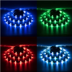 Комплект светодиодной ленты Luazon Lighting 3 м, IP65, SMD5050, 30 LED/м, USB, пульт ДУ, RGB