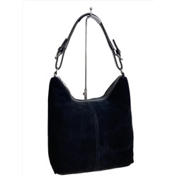 Женская сумка из искусственной кожи и натуральной замши, цвет синий