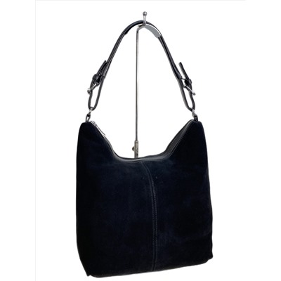 Женская сумка из искусственной кожи и натуральной замши, цвет синий