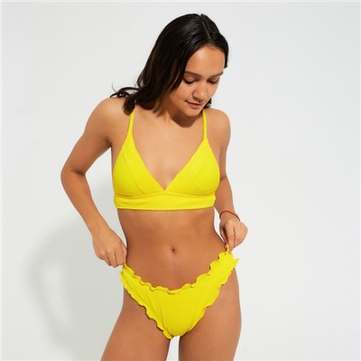 Купальник женский раздельный MINAKU со сборками цвет жёлтый, размер 42