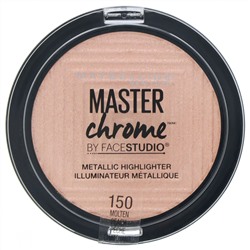 Maybelline, Master Chrome, хайлайтер с металлическим блеском, оттенок Molten Peach 150, 5,6 г