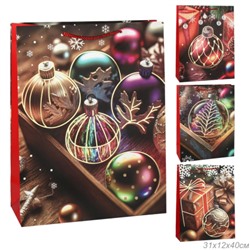 Пакет подарочный 31х40х12 / 102-1L /уп 12/360/ микс Новый год