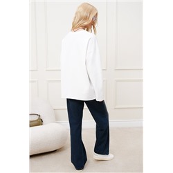 Женский лонгслив оверсайз из футера двухнитки Happyfox