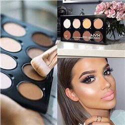 Палетка сухих корректоров + хайлайтеры NYX, 8 цветов