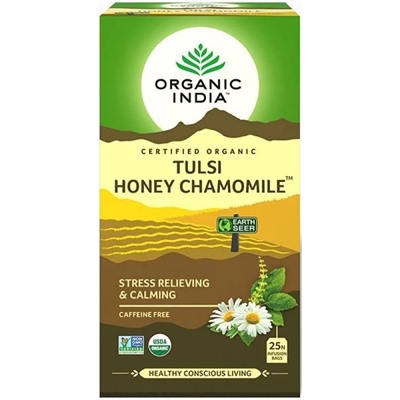 Organic India Tulsi Honey Chamomile Tea / Органик Индия Тулси Мед и ромашка 25 Чайные пакетики