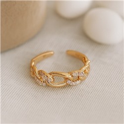 Кольцо 16-19 р коллекция "Xuping" покрытие позолота, вставка: фианиты, цвет: прозрачный, арт.101.304-16-19