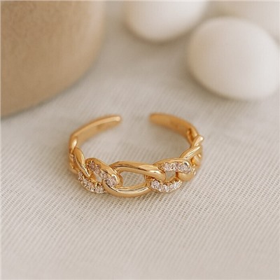 Кольцо 16-19 р коллекция "Xuping" покрытие позолота, вставка: фианиты, цвет: прозрачный, арт.101.304-16-19