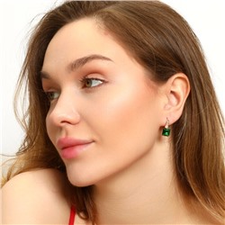 Серьги ювелирная бижутерия Дубайское золото, покрытие позолота, вставка: фианиты, цвет: зеленый и прозрачный, арт.213.375