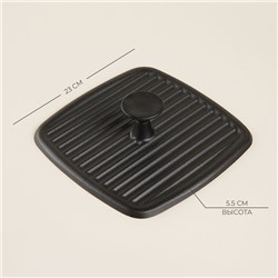 Крышка - пресс SL Home, 23×23×5.5 см, чугун, чёрная