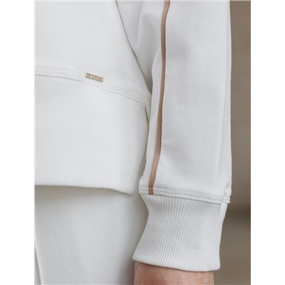 Свитшот с лампасами и разрезами из эластичного футера двухнитки без начеса