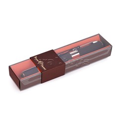 Ручка в футляре "Monaco" шариковая 0.5мм, синяя (коричневый корпус, коричневая коробка)