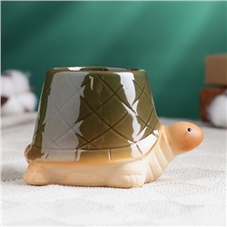 Декоративный горшок для цветов «Черепашка», 250 мл, 12×8×7 см, керамический