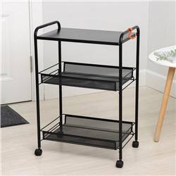 Этажерка «Ладья 33КС», 3 яруса, 45×30×65 см, чёрная