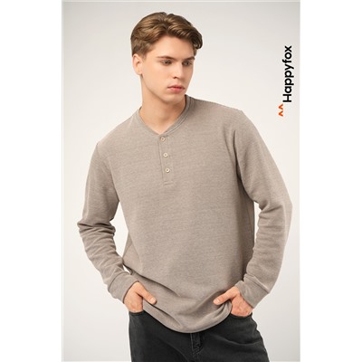 Мужской лонгслив на пуговицах Happyfox