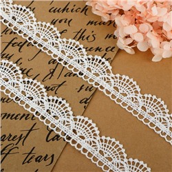 Кружево гипюровое, 25 мм, 6.8±0.5 м, белое