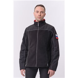 Толстовка мужская флис утепленная с нашивками