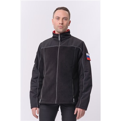 Толстовка мужская флис утепленная с нашивками