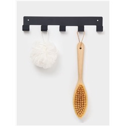 Вешалка настенная, 5 крючков, чёрная