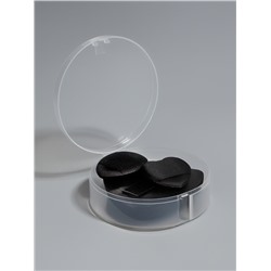 Спонжи для макияжа, в футляре, 3 формы: треугольник, овал, сердце, чёрные