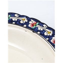 УЦЕНКА Блинница Риштанская Керамика «Цветы», 32 см, синий