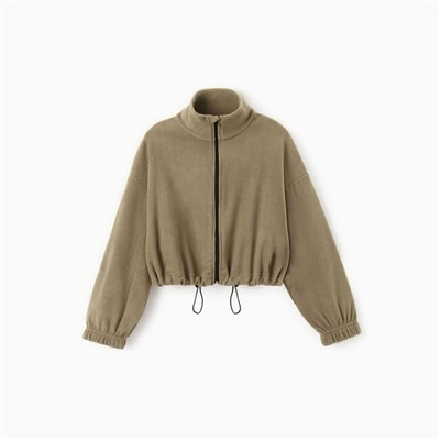 Толстовка флисовая для девочки MINAKU: Fleece Soft, светло-зелёная, рост 170 см