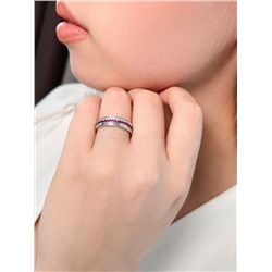 Серьги из серебра с фианитами родированные 925 пробы с-7218р215