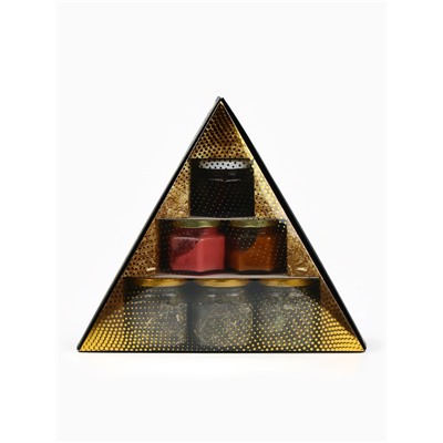 Подарочный новогодний набор «Золотая коллекция»: чай травяной 25 г × 3 шт., варенье с шишками 100 мл., крем-мёд 120 г × 2 шт.