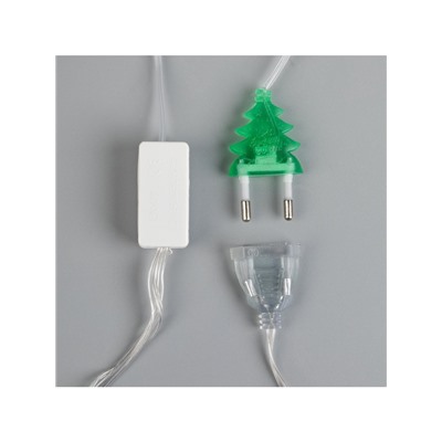 Гирлянда «Бахрома» 1.8×0.5 м с насадками «Звёзды», IP20, прозрачная нить, 48 LED, свечение мульти (RG/RB), мигание, 220 В