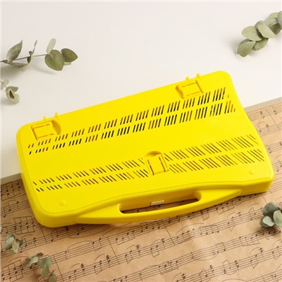 Металлофон музыкальный инструмент Music Life, 25 тонов, футляр, 2 палочки, желтый