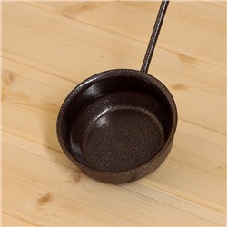 Ковш - черпак для бани и сауны, 200 мл, сталь, деревянная ручка, коричневый, «Добропаровъ»