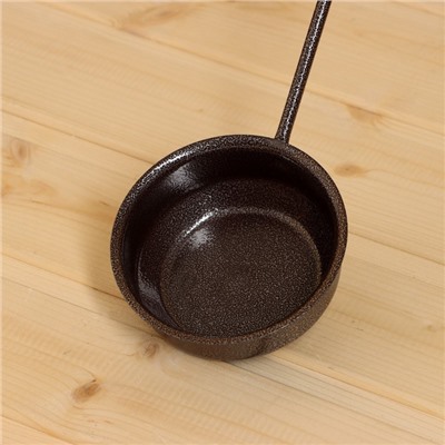 Ковш - черпак для бани и сауны, 200 мл, сталь, деревянная ручка, коричневый, «Добропаровъ»