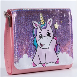 Сумка детская Pink unicorn, на клапане, розовая