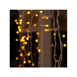 Гирлянда «Бахрома» 3×0.9 м, IP44, УМС, белая нить, 232 LED, свечение жёлтое, 220 В