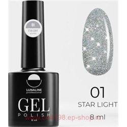 LunaLine Гель-лак Star Light светоотражающий т.01 серебряное сияние 8мл