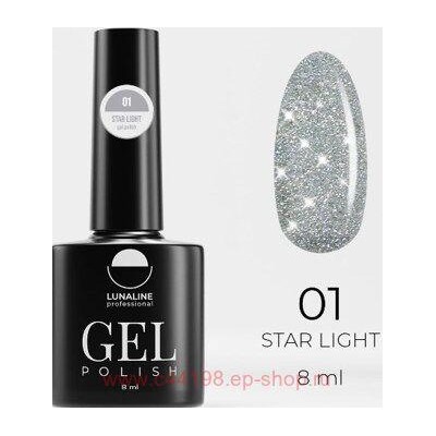 LunaLine Гель-лак Star Light светоотражающий т.01 серебряное сияние 8мл