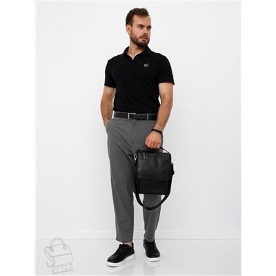 Сумка мужская кожаная 7618Z black Zinimsk в Новосибирске