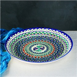 Ляган Риштанская Керамика «Узоры», 36 см, синий