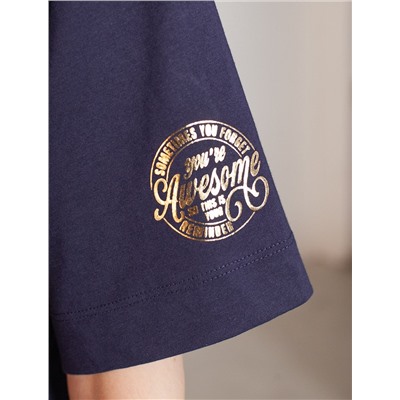 Футболка оверсайз с принтом из премиального 100% хлопка