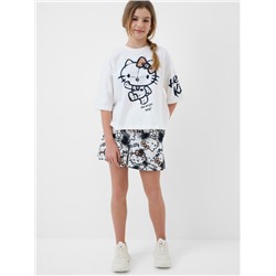 Комплект трикотажный для девочек: фуфайка (футболка), шорты