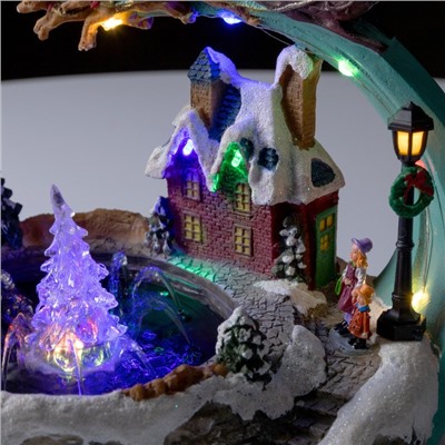 Светодиодная фигура «Площадь с фонтаном» 23×19×16 см, полистоун, батарейки АААх2 (не в комплекте), свечение мульти